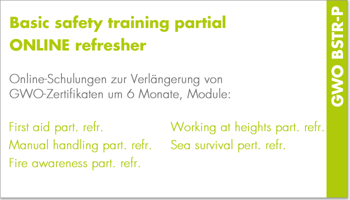 Basic safety training partial online refresher (GWO BSTR-P)
